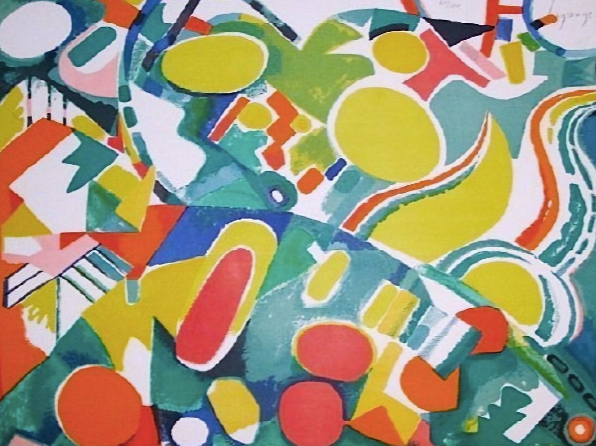 Jacques LAGRANGE Jacques Lagrange (1917-1995) Landscape Color lithograph on Arch&hellip;