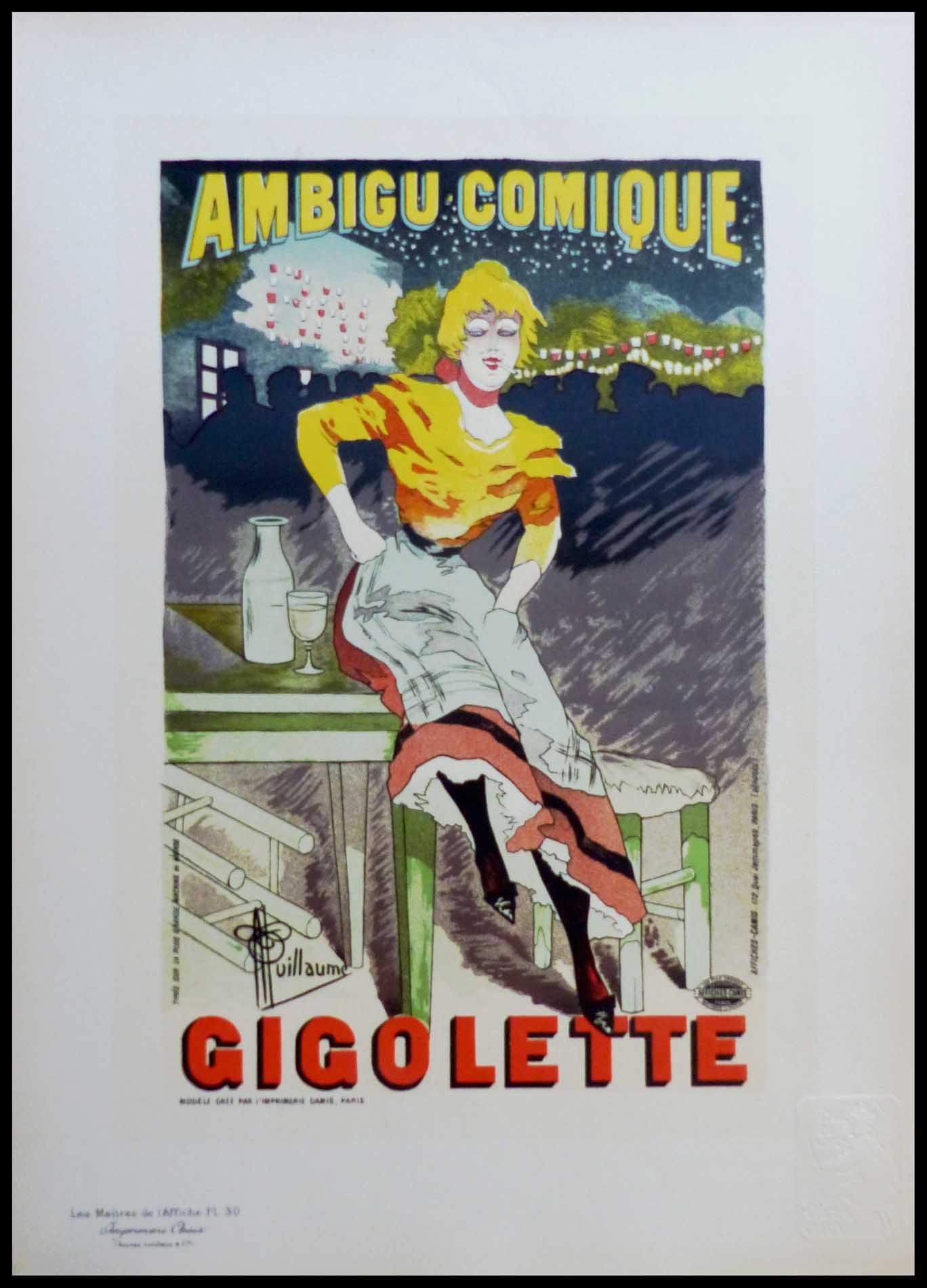 A. GUILLAUME Albert GUILLAUME: (1873 - 1942) GIGOLETTE Ambigu Comic 1896 Origina&hellip;