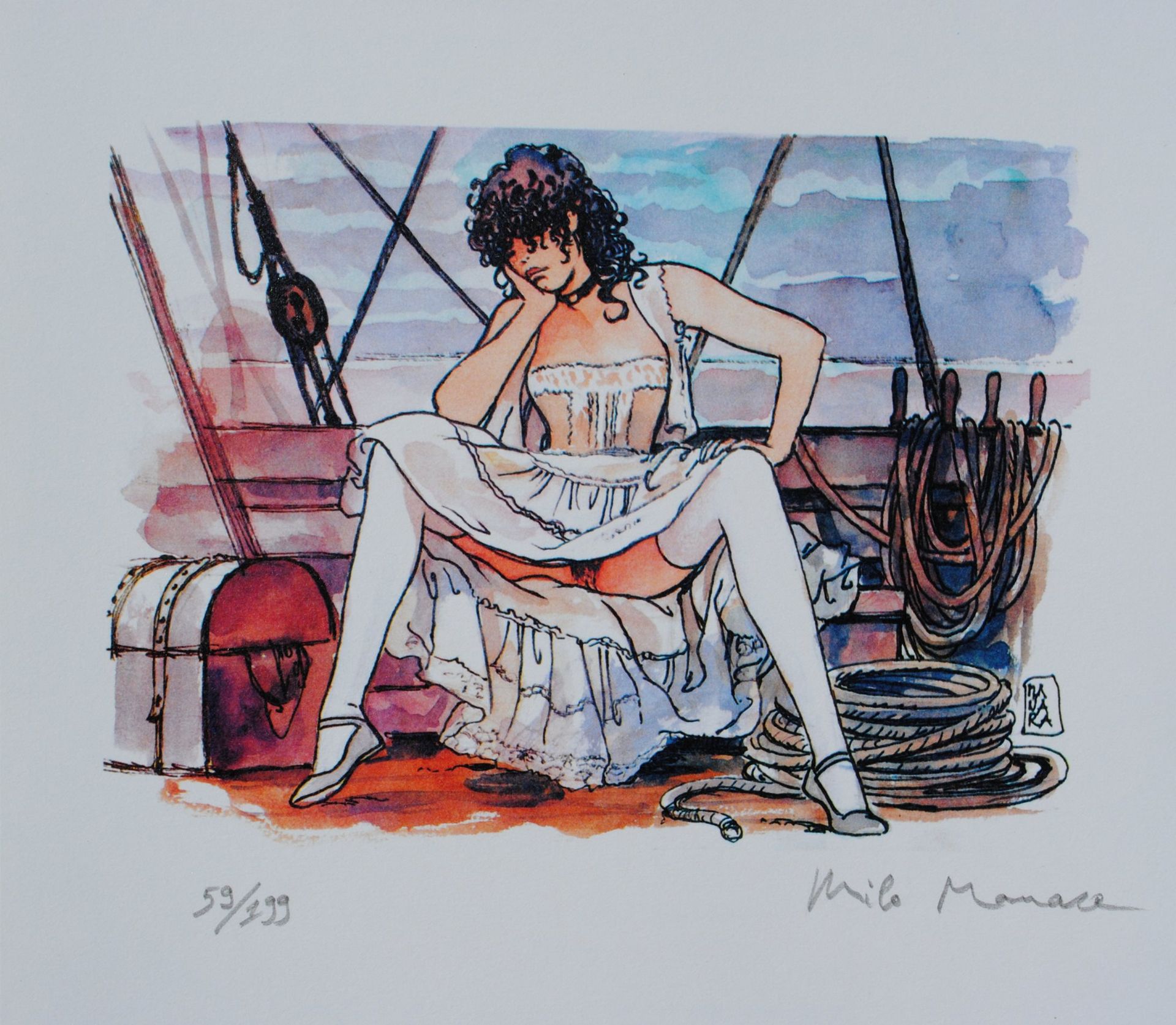 Milo Manara (1945-) The lady stowaway Digital printing…