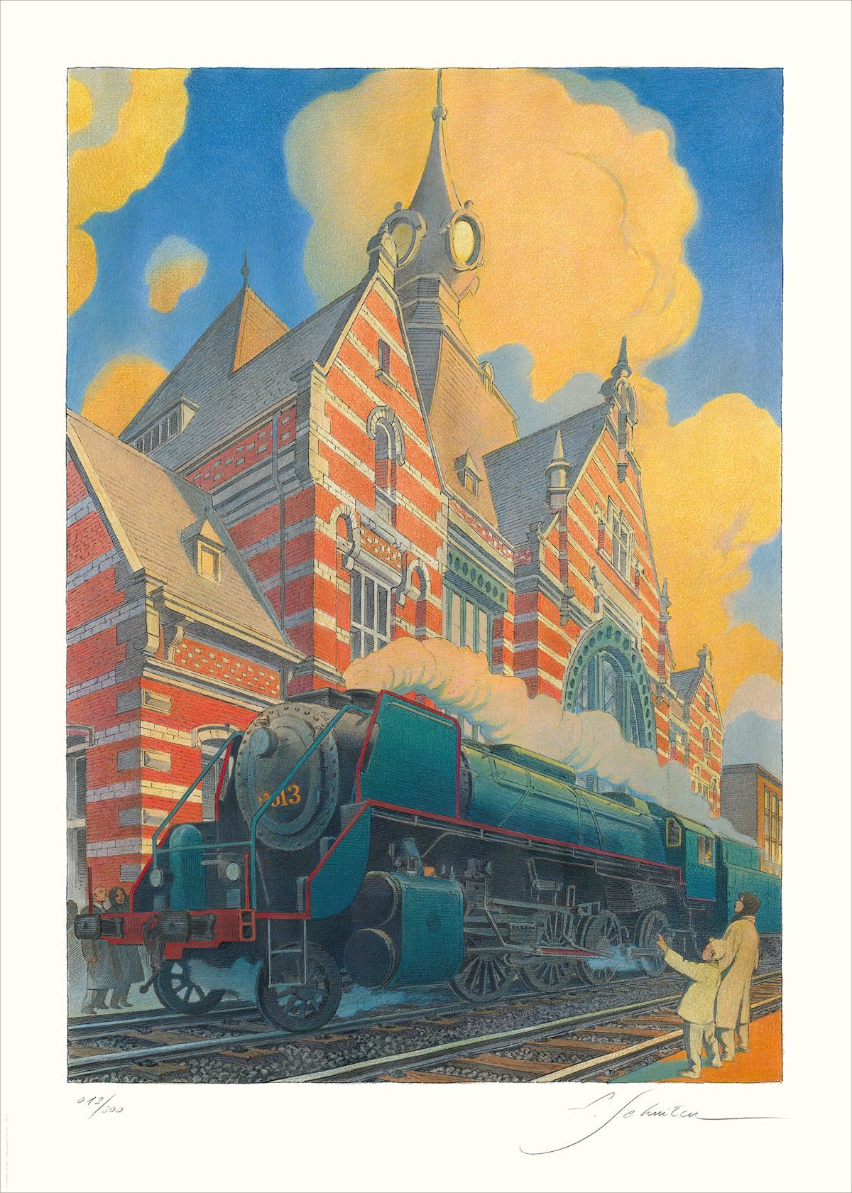 François SCHUITEN François Schuiten

 La Type 29 - Entrée en Gare de Schaerbeek,&hellip;