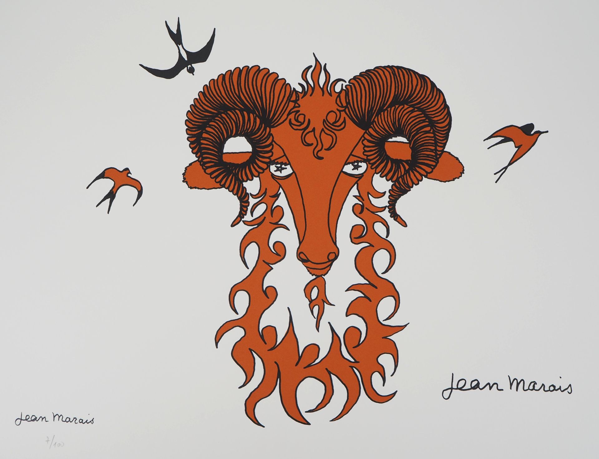 Jean MARAIS Jean MARAIS

Zodiac, the Aries

Original colour lithograph

Signed i&hellip;