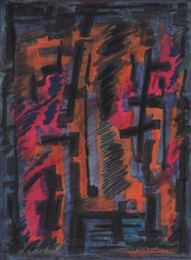 Serge BENOIT 塞尔吉-伯努瓦(1937)作曲，2014年

毛笔画在纸上

右下方有签名和日期 - 背面有日期和会签

尺寸：18 x 13.3厘米&hellip;