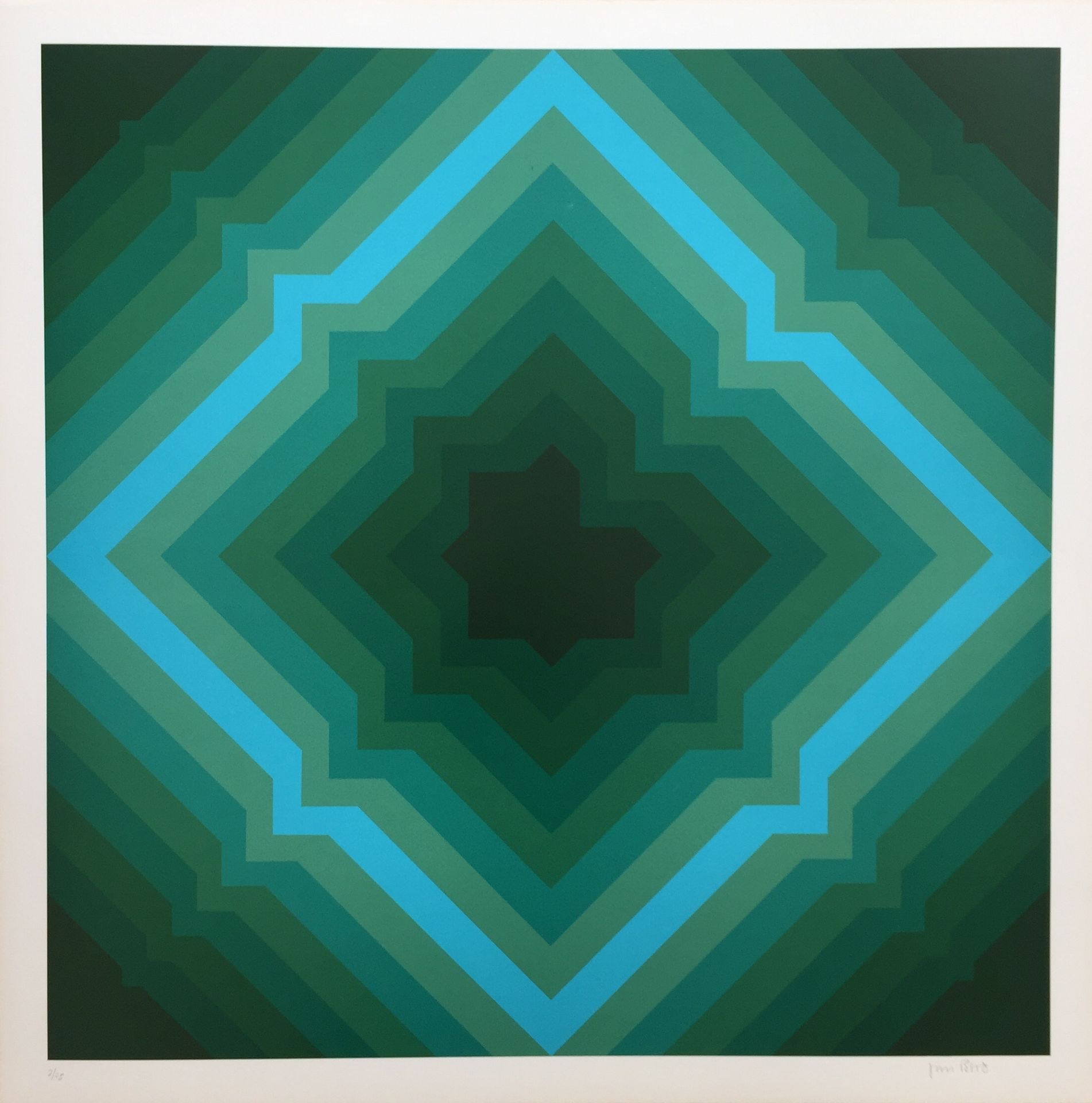 Jim BIRD Jim BIRD Tribute to Vasarely, 1972 Photolithography signed and numbered&hellip;