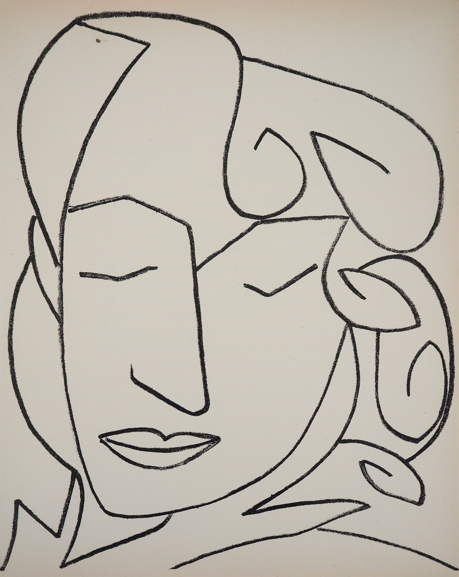 FRANÇOISE GILOT 弗朗索瓦丝-吉洛特 (1921)

闭着眼睛的女人，1951年

原始石版画

马莱梭织纸上 28 x 22.5 cm

印刷了&hellip;