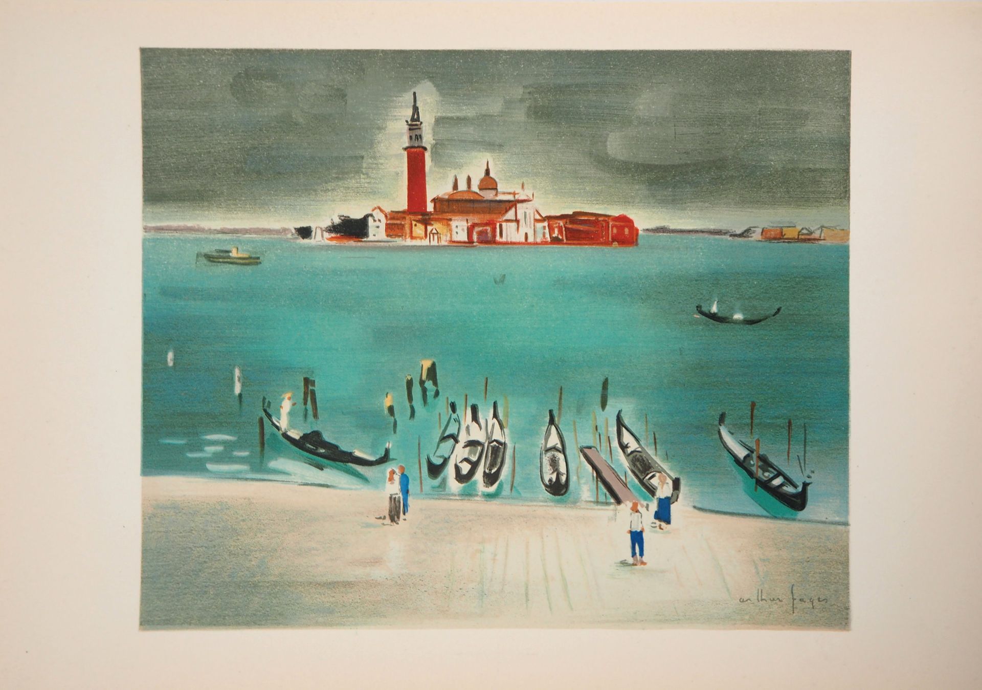 Arthur Fages Arthur FAGES (1902-1984) Venice: San Giorgio Maggiore, 1956 Lithogr&hellip;