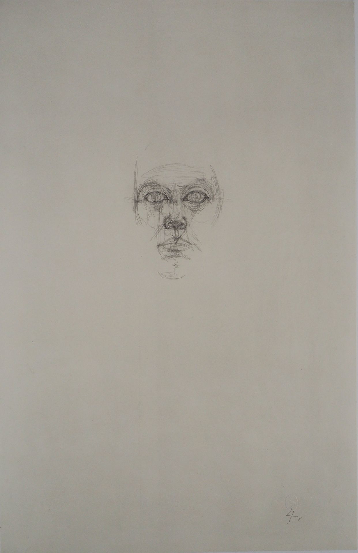 Alberto GIACOMETTI 阿尔贝托-贾科梅蒂（1901-1966）（后）。

脸部素描

根据艺术家的画作制作的石版画

厚纸上 50 x 32 c&hellip;
