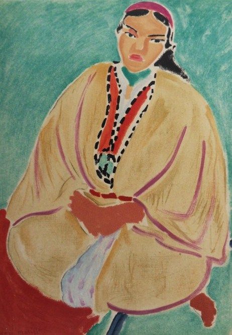 Henri MATISSE Henri MATISSE (1869-1954)（后）。

年轻的摩洛哥妇女

根据艺术家的画作制作的彩色石版画

板块中的签名
&hellip;