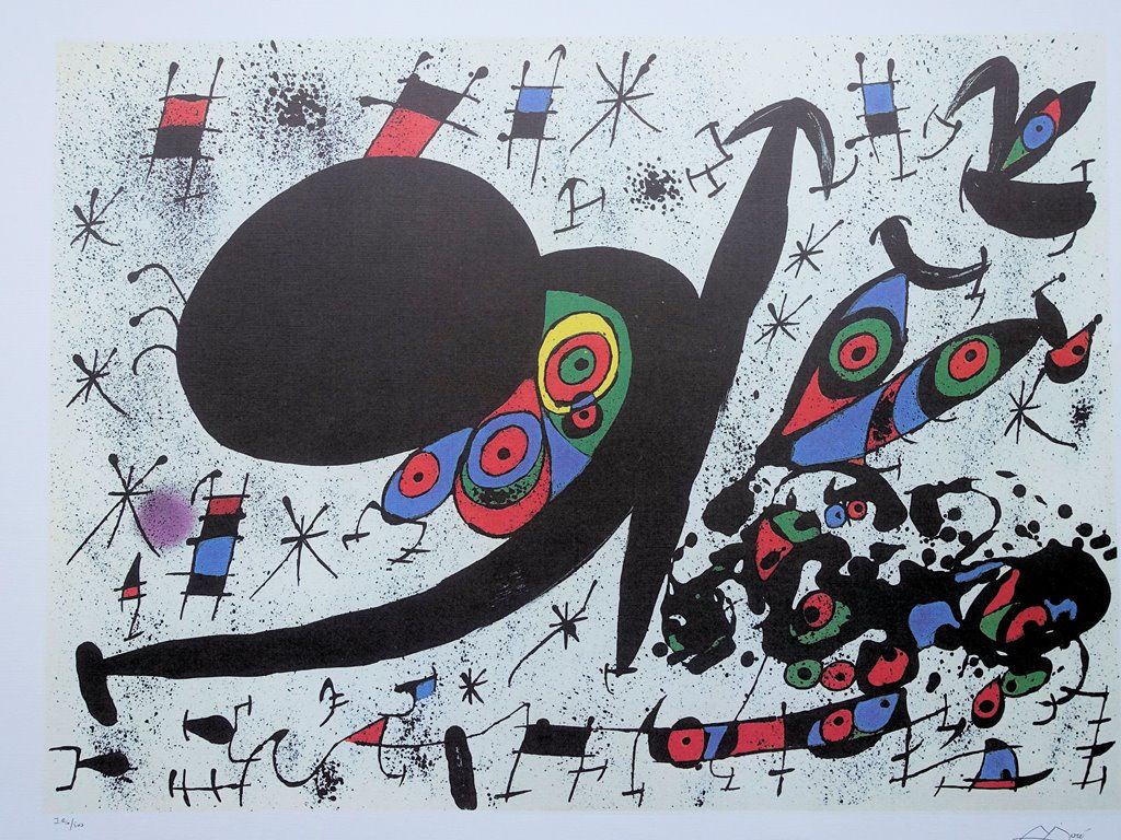 Joan Miro 乔安-米罗(1893-1983)（后）。

向Joan Pratts致敬

根据Joan MIRO的作品制作的非常漂亮的石版印刷品

板块中&hellip;