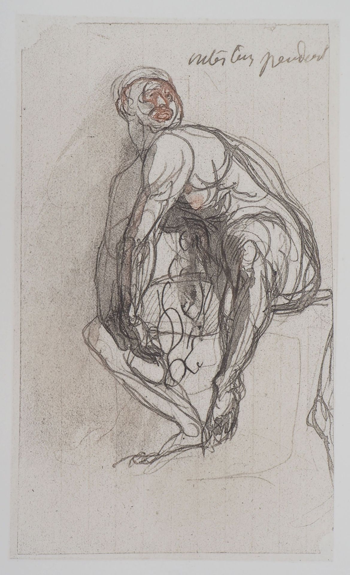 Auguste RODIN 奥古斯特-罗丹（1840-1917）（后）。

受伤的人

雕刻（从点上取下的日光版画），并以水彩画加高

牛皮纸上 42.5 x &hellip;