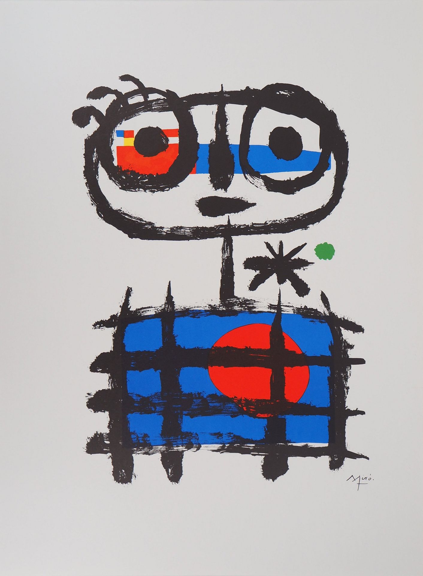 Joan Miro 琼-米罗

虚构的男孩：吃太阳的人

彩色石版画

板块中的签名

65 x 48.5厘米，牛皮纸材质

在Arte（巴黎）/Maeght工&hellip;