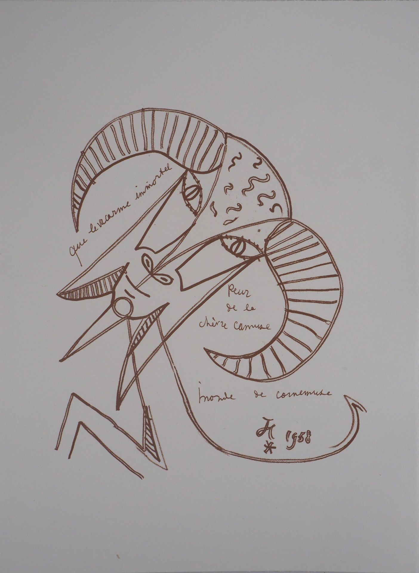 JEAN COCTEAU Jean COCTEAU

La chèvre

Lithographie originale

Signée du monogram&hellip;