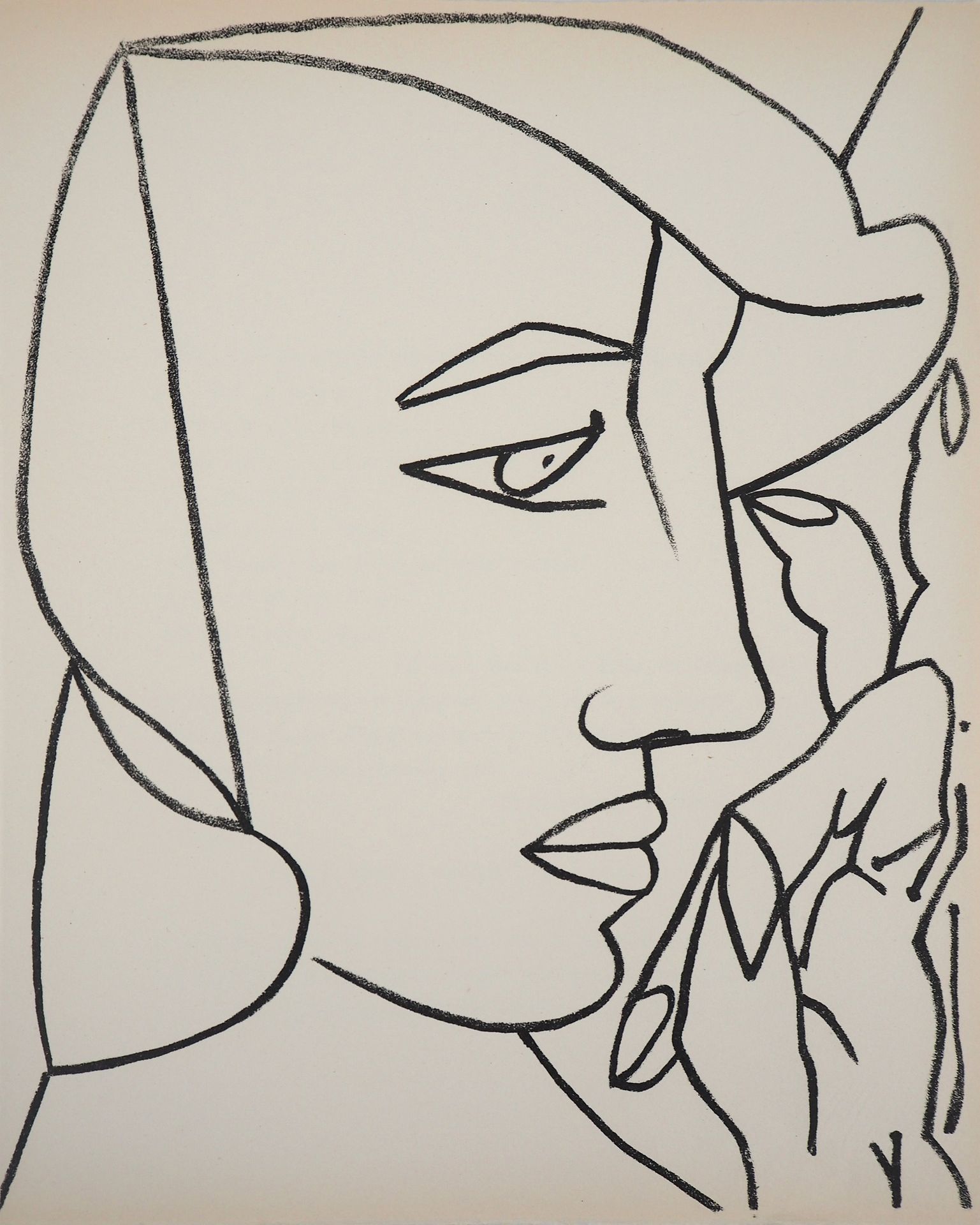 FRANÇOISE GILOT 弗朗索瓦丝-吉洛特 (1921)

女人的轮廓，1951年

原始石版画

马莱梭织纸上 28 x 22.5 cm

印刷了36&hellip;