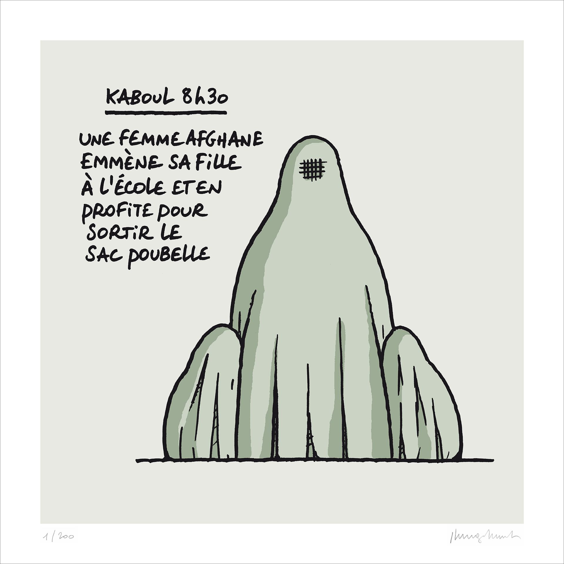 PHILIPPE GELUCK Philippe Geluck

Kabul 8:30, 2013

 Serigrafía hecha a mano sobr&hellip;