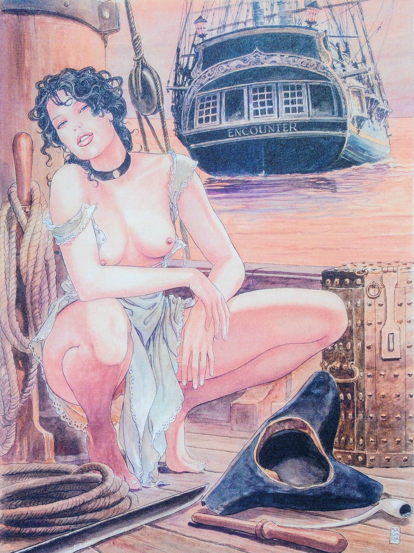 Milo Manara Milo Manara (1945-) Molly Malone nude Digital printing Artist's sign&hellip;