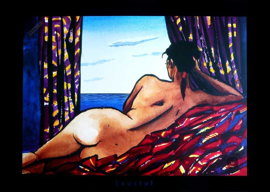 Jacques de LOUSTAL Jacques de Loustal Naked at the window Art Edition poster Dim&hellip;