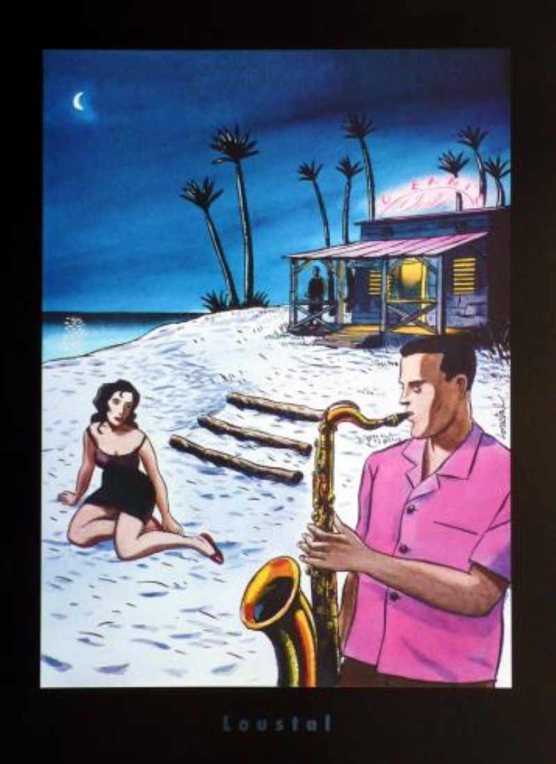 Jacques de LOUSTAL Jacques de Loustal Jazz at the beach Art edition poster Dimen&hellip;