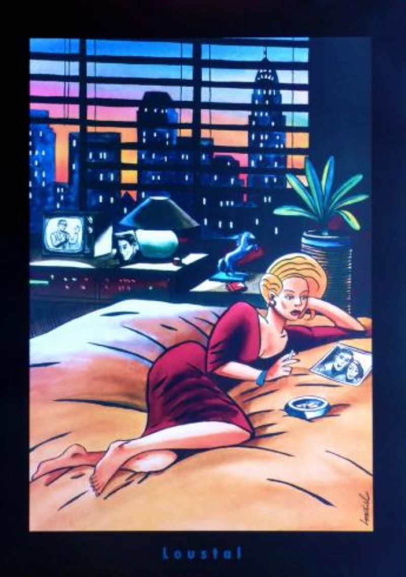 Jacques de LOUSTAL Jacques de Loustal On the bed Art edition poster Dimensions: &hellip;