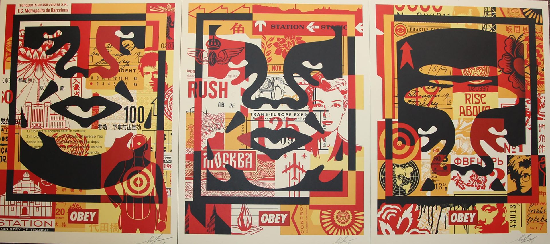 Shepard FAIREY Shepard Fairey (OBEY) - Obey 3 Face Collage

Offset Lithographs o&hellip;