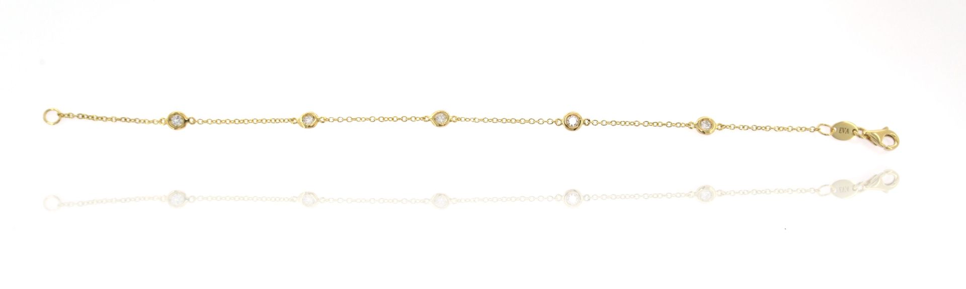 Bracelet en or massif jaune 18 carats ornée de 5 diamants de synthèse ronds bril&hellip;