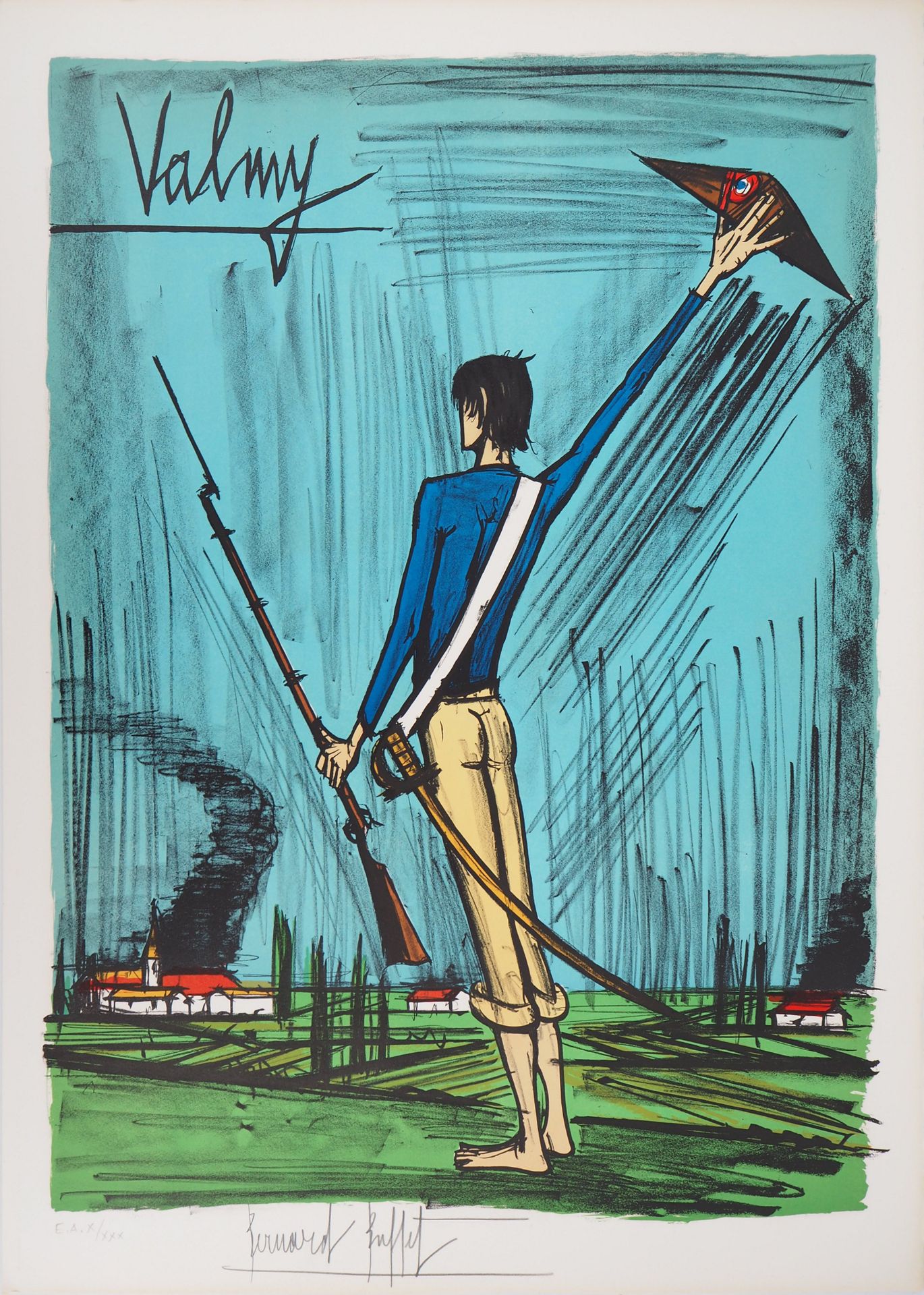 Bernard Buffet 
Bernard BUFFET
Valmy, 1977


Lithographie originale en 8 couleur&hellip;