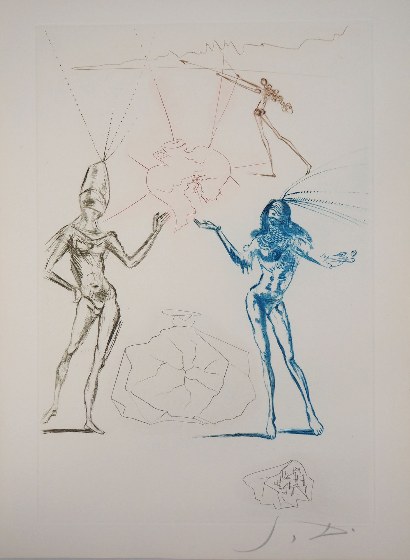 Salvador DALI Salvador DALI

心爱的人，1970年



原始彩色蚀刻画（蚀刻画）

右下角有铅笔签名和艺术家的字样

纸张左下方有&hellip;