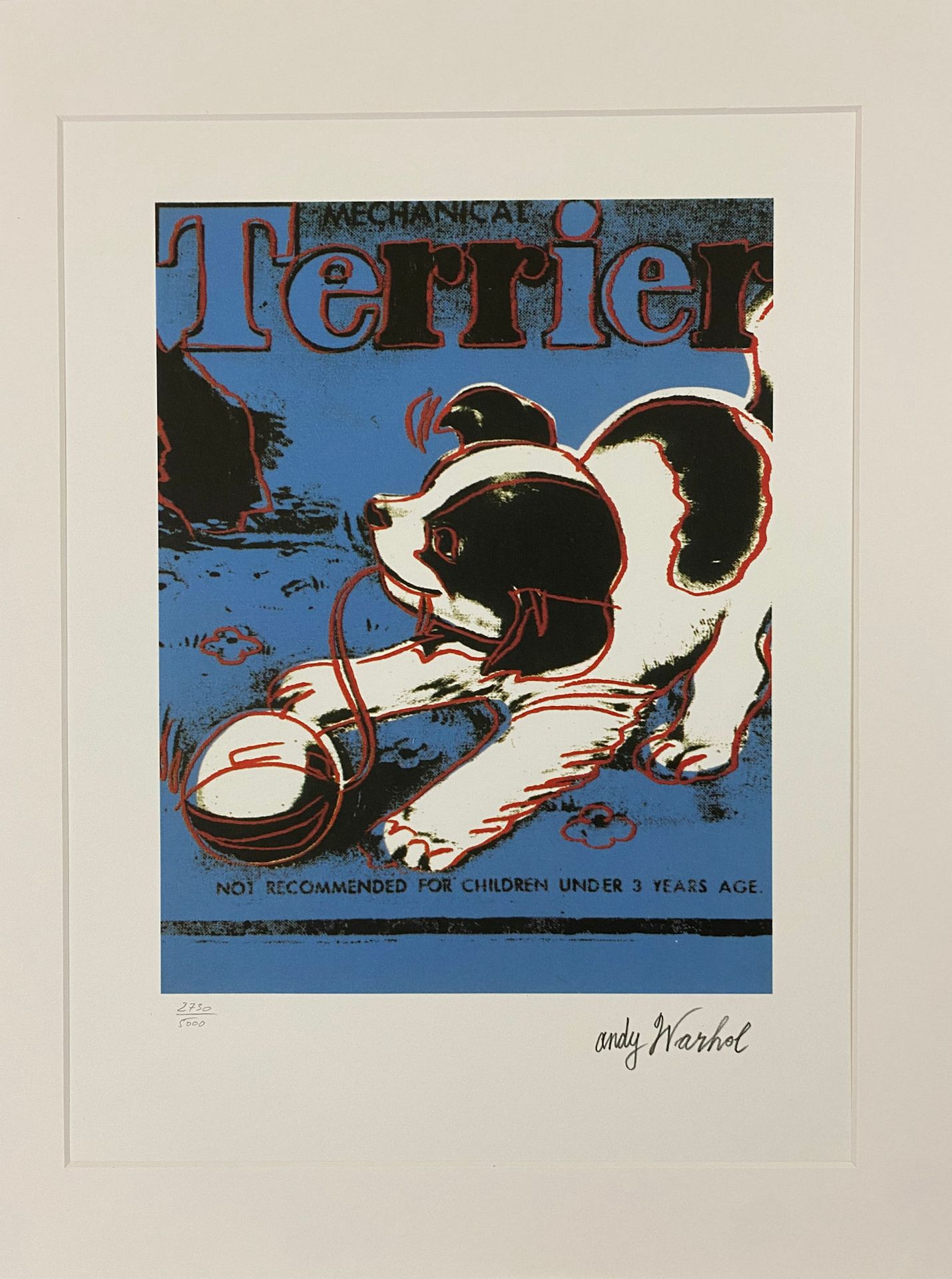 ANDY WARHOL 安迪-沃霍尔（后）

蓝色梗犬

艺术家作品后的花岗石版画

版面上有签名，并有铅笔编号

限量发行5000册

背面有一个印章

纸张&hellip;