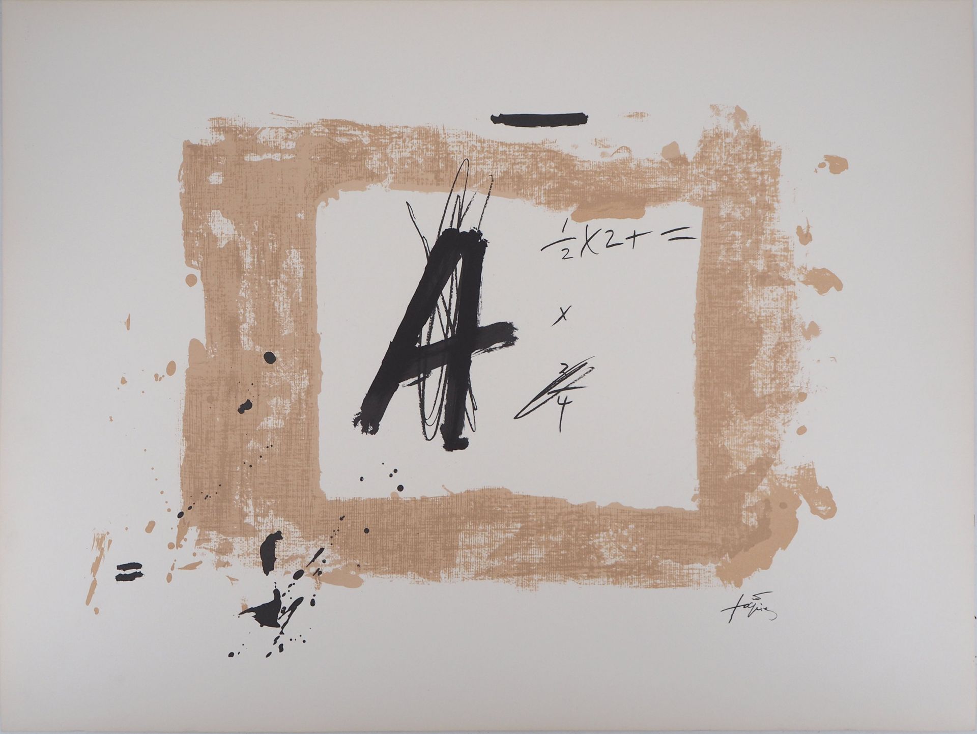 Antoni TAPIES Antoni Tapiès

向数学致敬, 1976

彩色石版画原作

板块中的签名

在Arches编织纸上，55 x 75厘米&hellip;