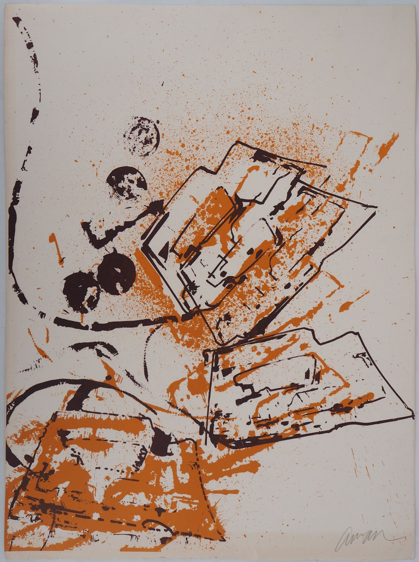 ARMAN ARMAN（阿尔曼-费尔南德斯，被称为）。

富有表现力的音乐：铁杆之舞，1971年

彩色石版画原作（两幅）。

用铅笔签名

在拱形牛皮纸上 6&hellip;