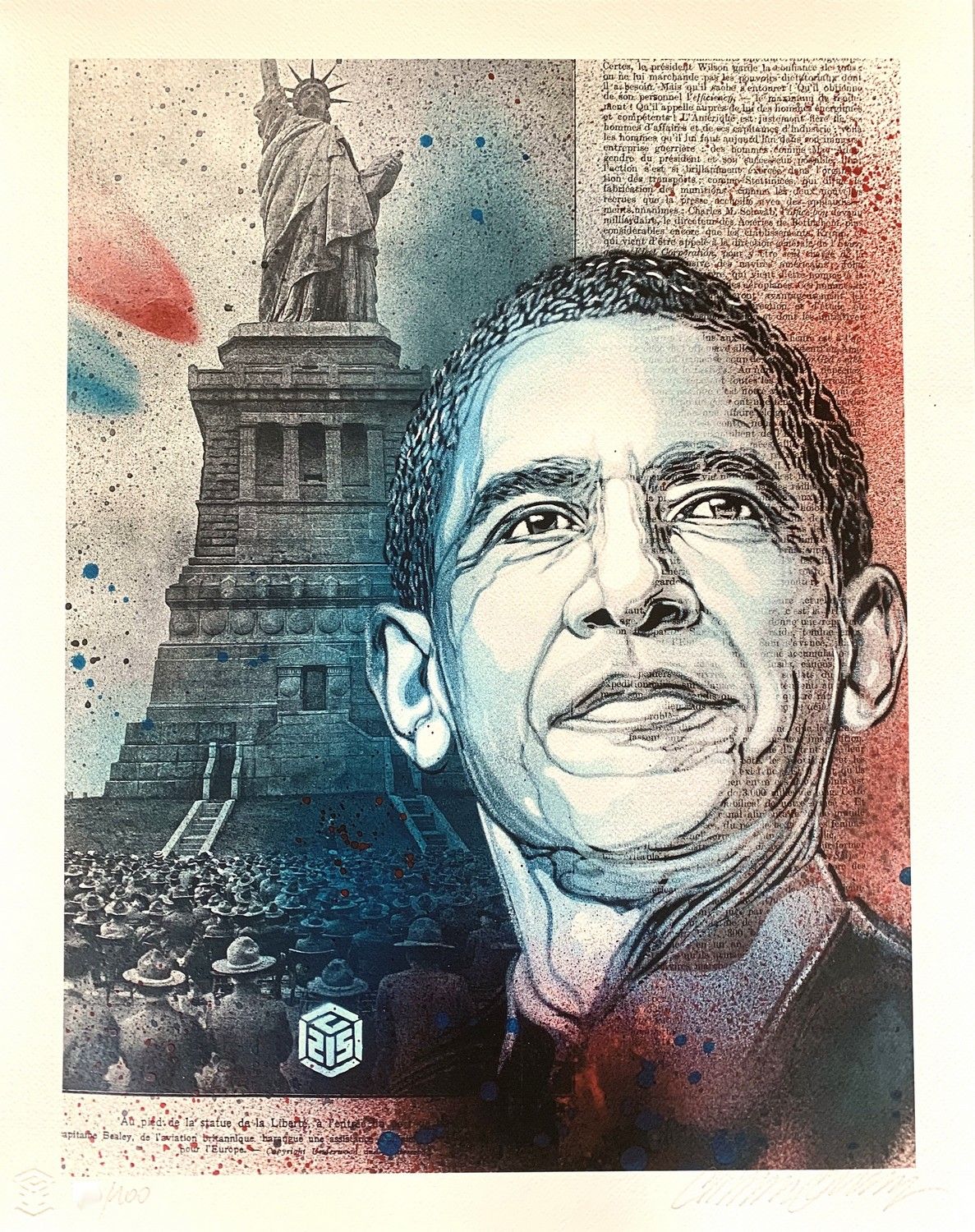 C215 C215

奥巴马，2021年

数字印刷在纸上。

签名并编号的有100份。

尺寸：50 x 40 cm





拍品将由我们的承运人负责，他们&hellip;