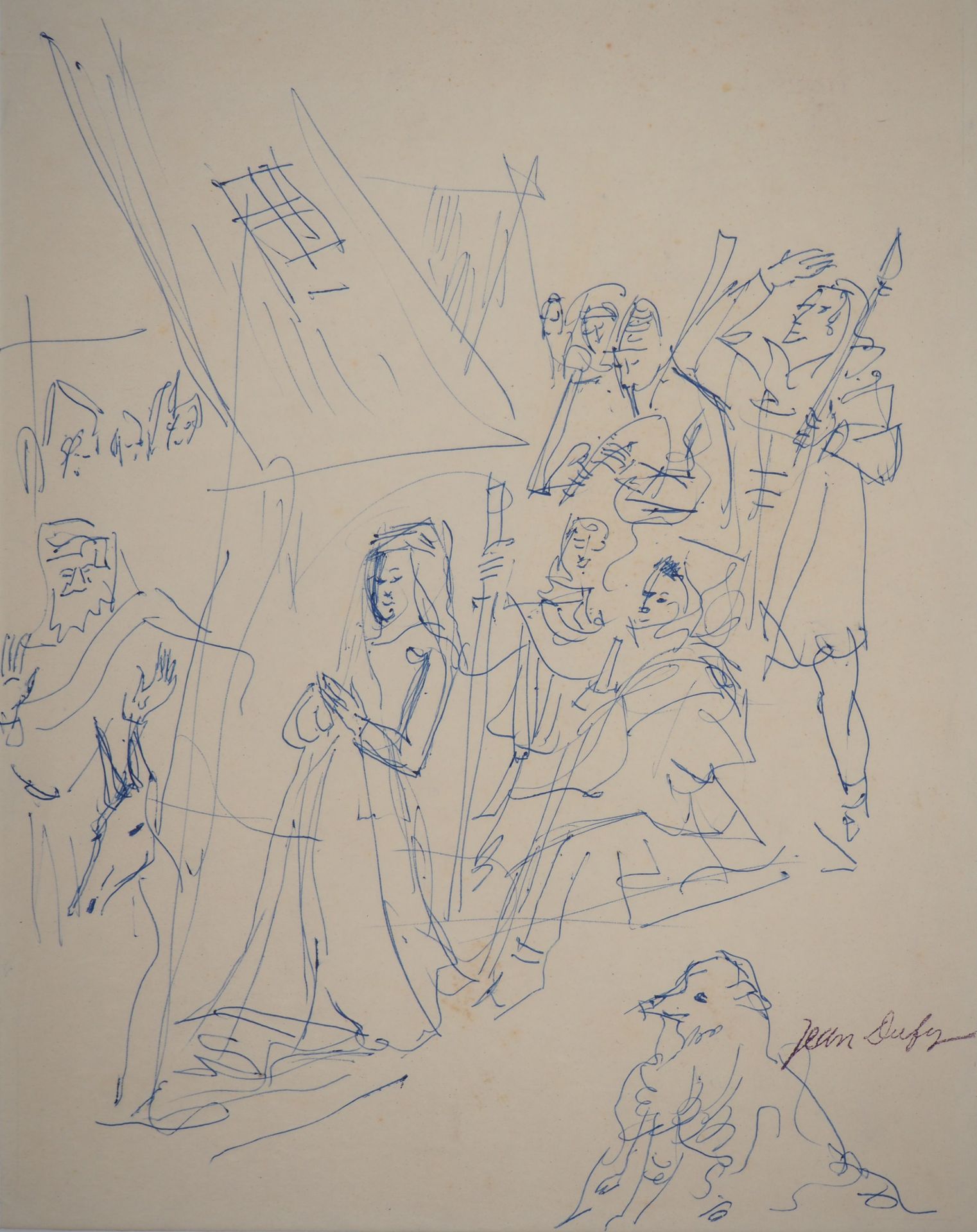 Jean Dufy John DUFY The Procession Original ink drawing Signed with the artist's&hellip;