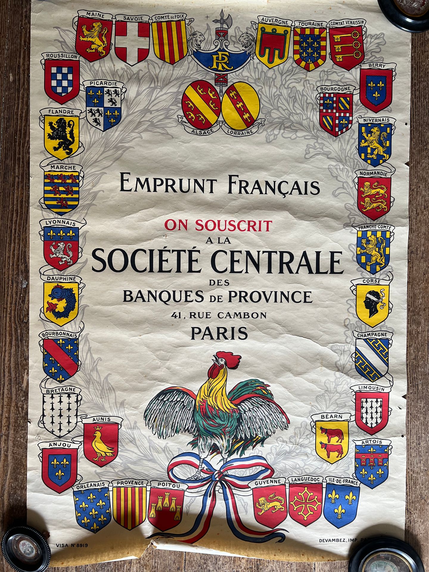 Null AFFICHE. Société Centrale des Banques de Provences. Imprimerie Devambez. 12&hellip;