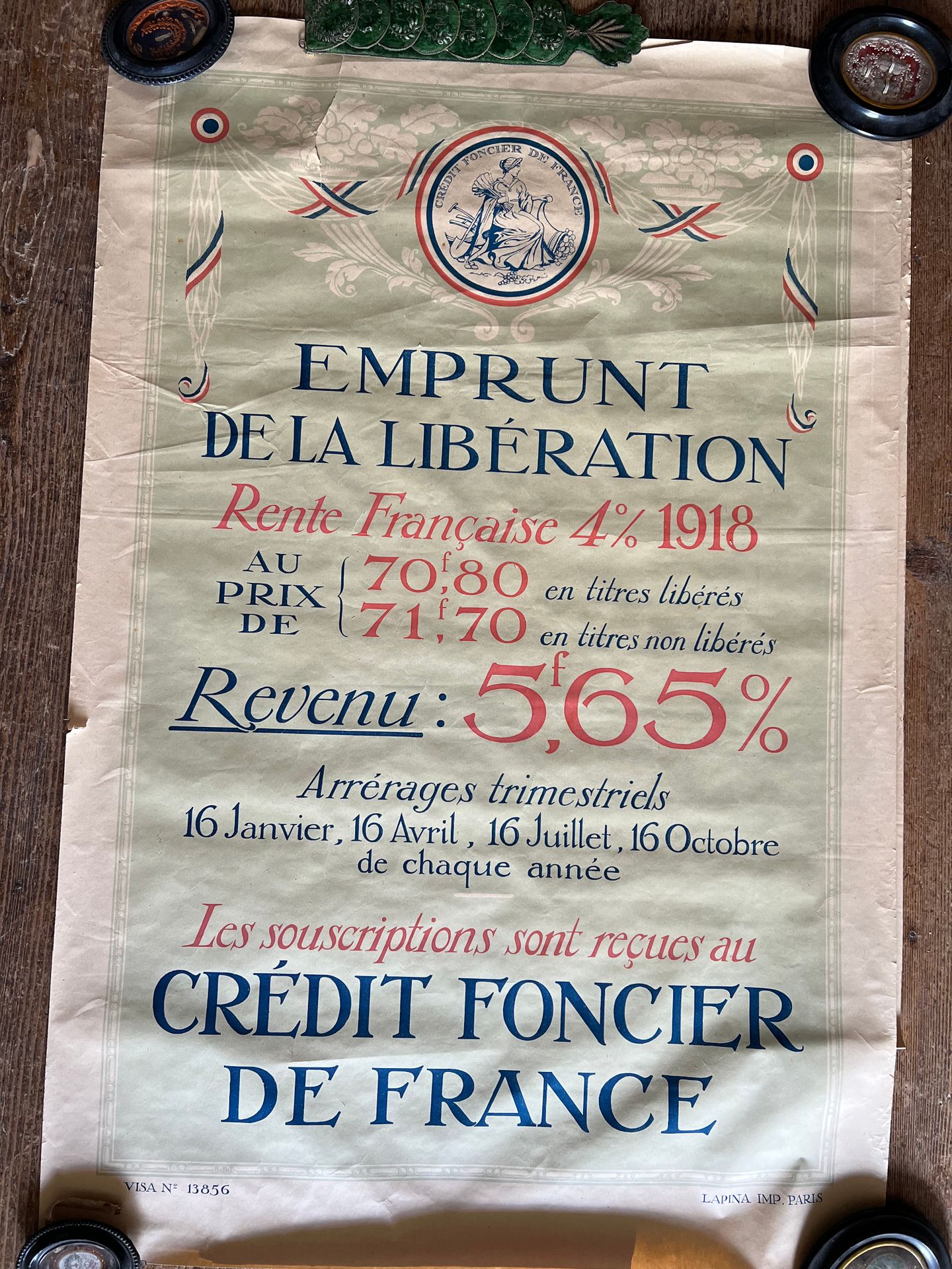 Null PAIRE D'AFFICHES. Emprunt de la Libération. Crédit foncier de France. Lapin&hellip;