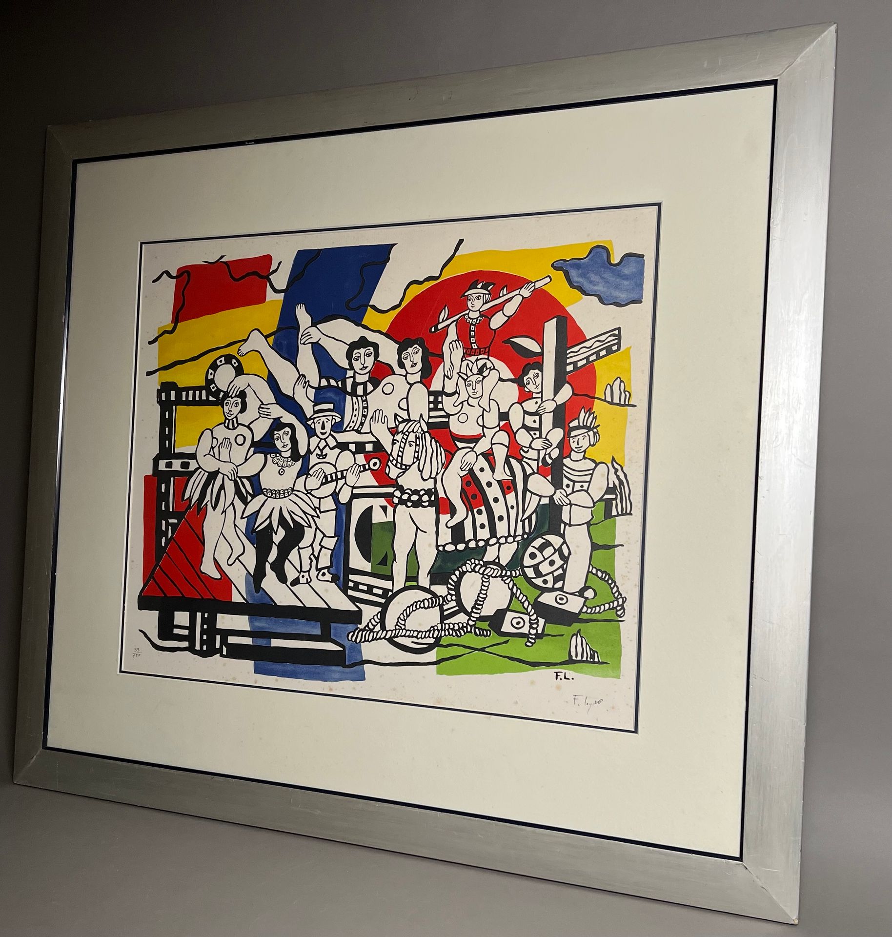 Null Fernand LEGER ( 1881-1955). Die große Parade. Große Farblithografie, in der&hellip;