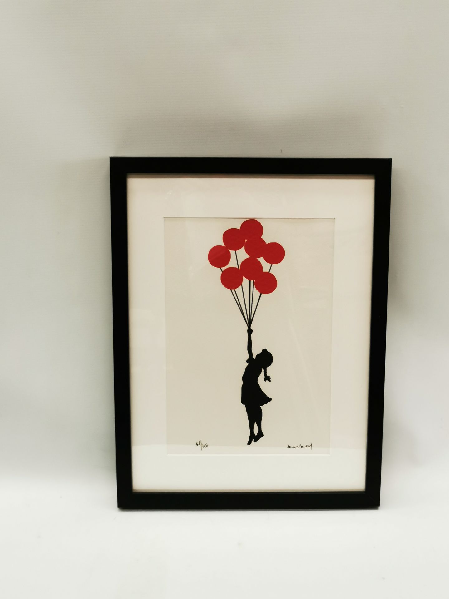 Null BANKSY (born 1974), after. Girl from Palestine. Color print on paper. Signe&hellip;