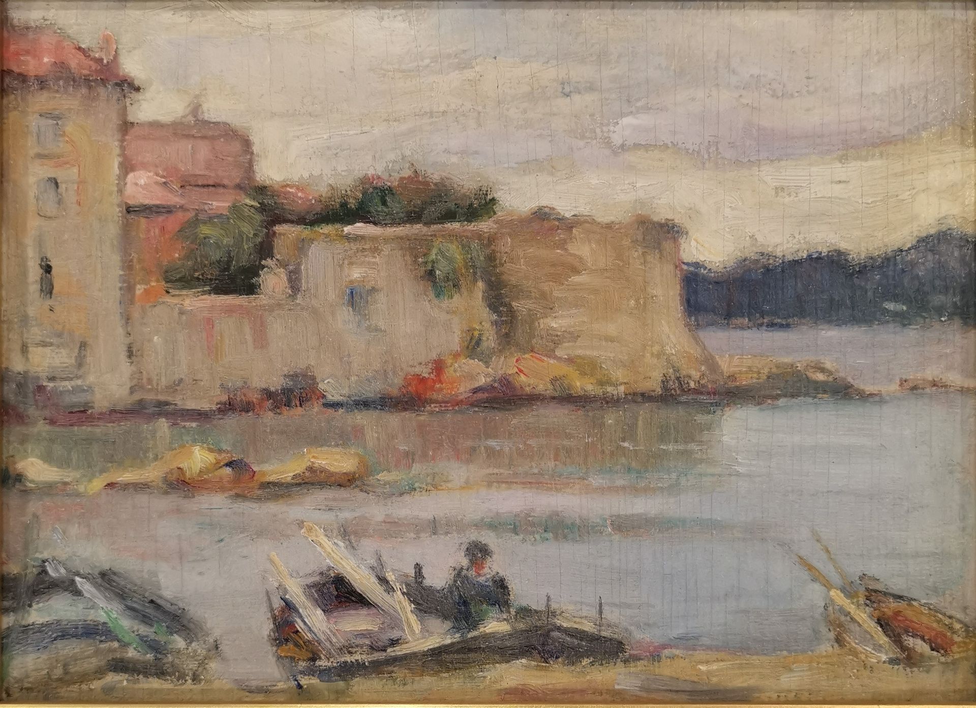 Null Jean GALLAND (1880-1958), attribué à. Tour du Portalet à Saint-Tropez. Huil&hellip;