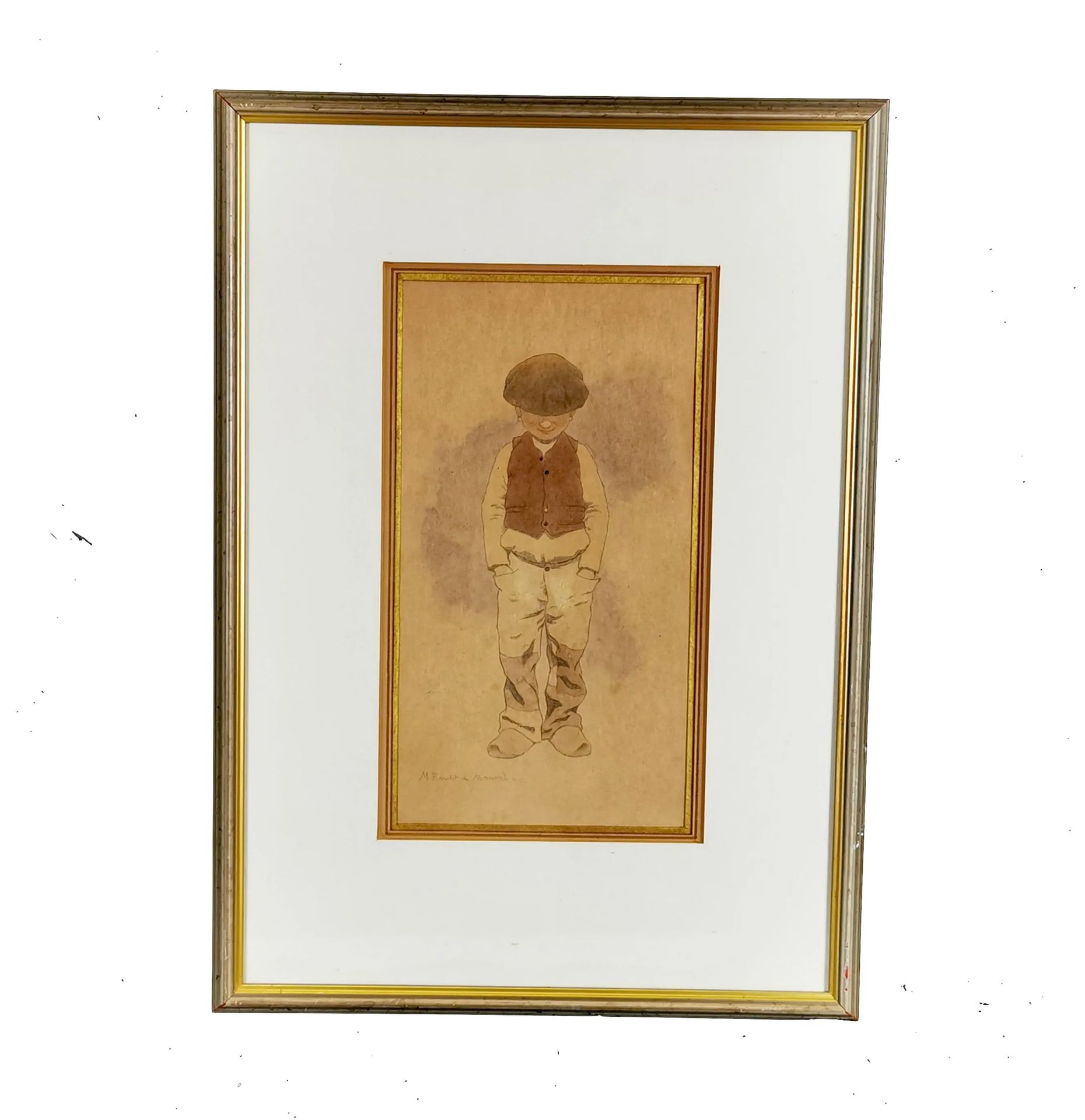 Null Louis-Maurice BOUTET DE MONVEL (1850-1913). Garçon au béret. Crayon et aqua&hellip;