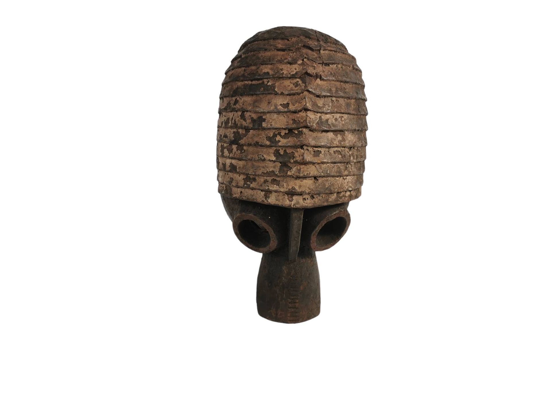 Null 尼日尔。MUMUYE.禽类面具，木制鸭头。约1940年代。高度40厘米