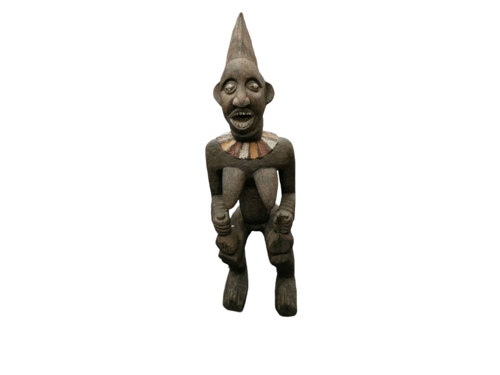 Null IVORY COAST. SENOUFO. Female statuette in wood. About 1930. H.87 cm.
