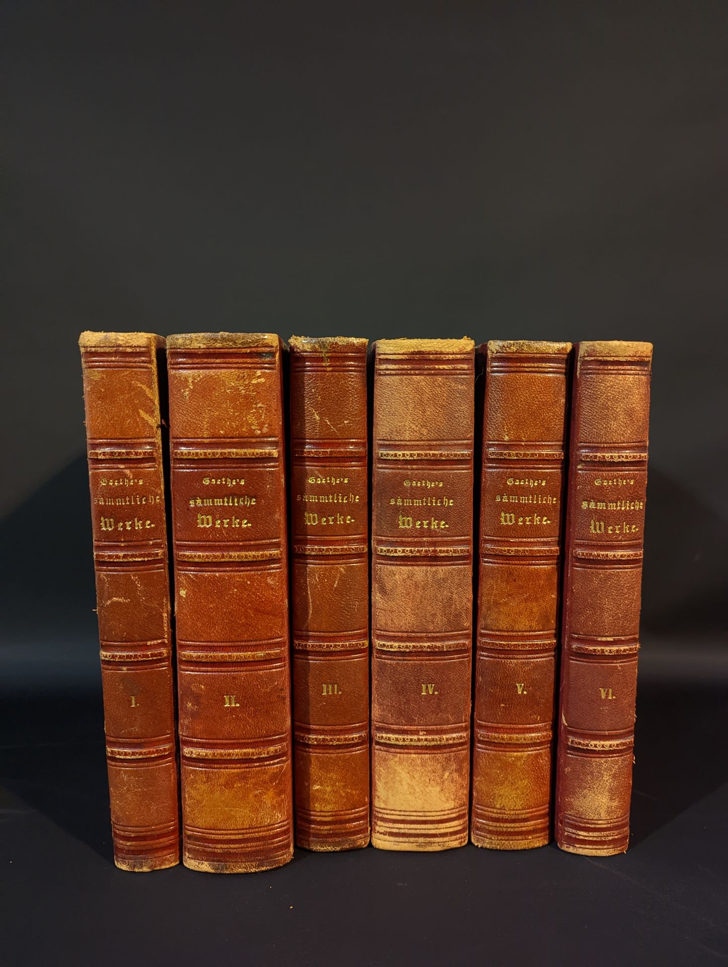 Null [GOETHE (Johan Wolfgang von)]. 6 volumes en allemand "Goethe’s sämmtliche w&hellip;