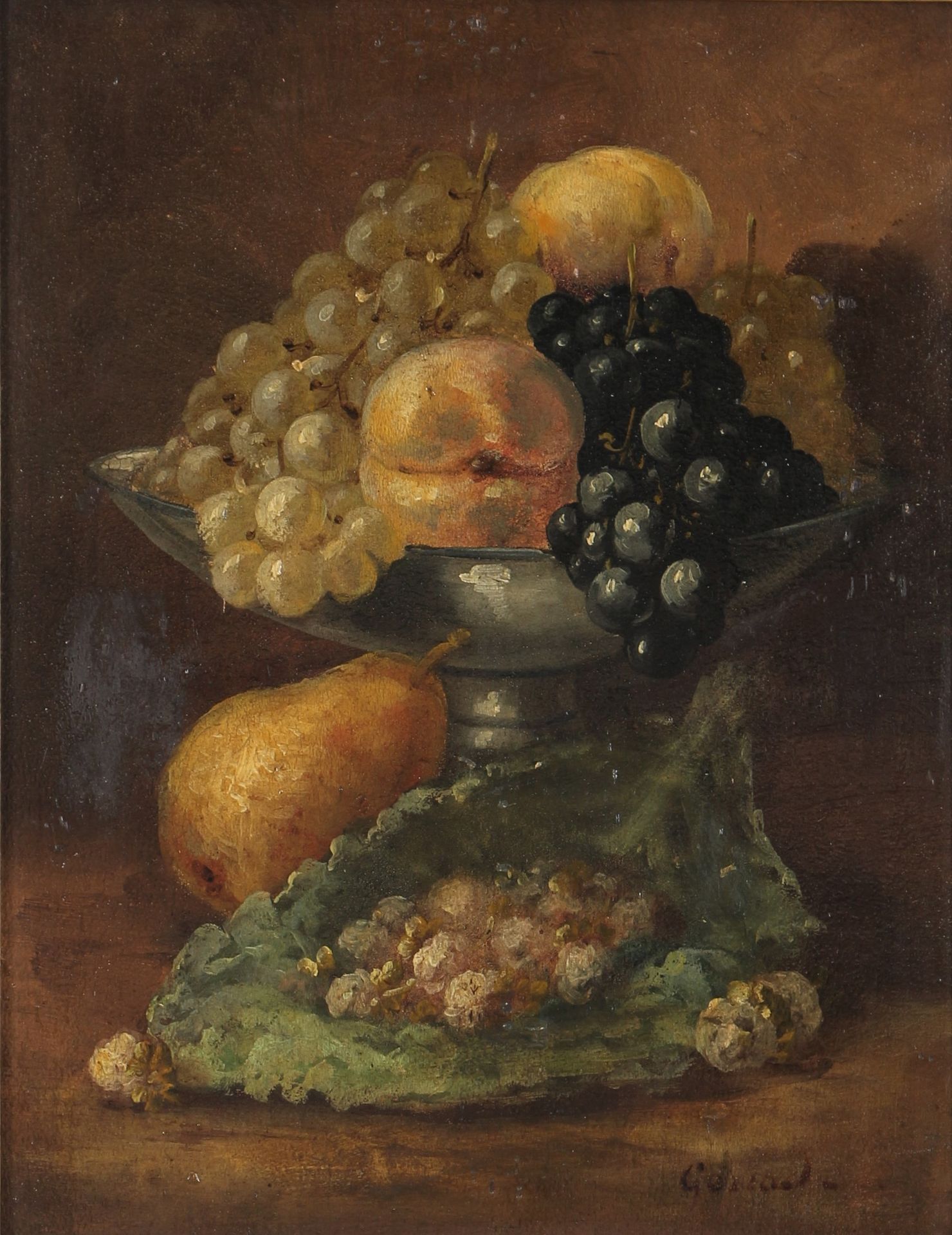 Unbekannter Maler Früchtestillleben, fruit still life, Huile/bois, signée en bas&hellip;