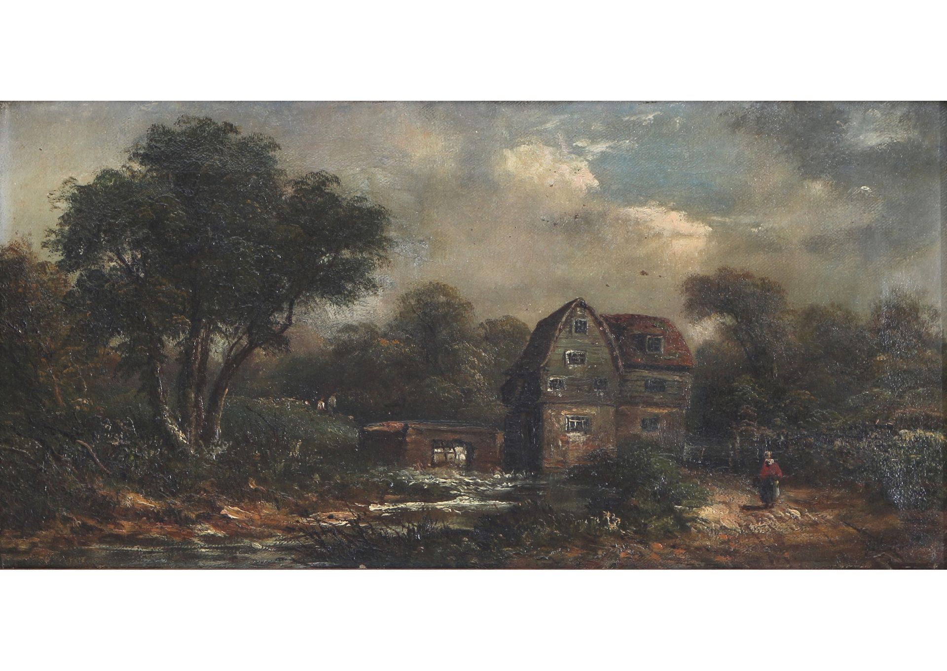 John Westall (act.1873-1893) Wassermühle, watermill, Huile/toile, signée Westll &hellip;