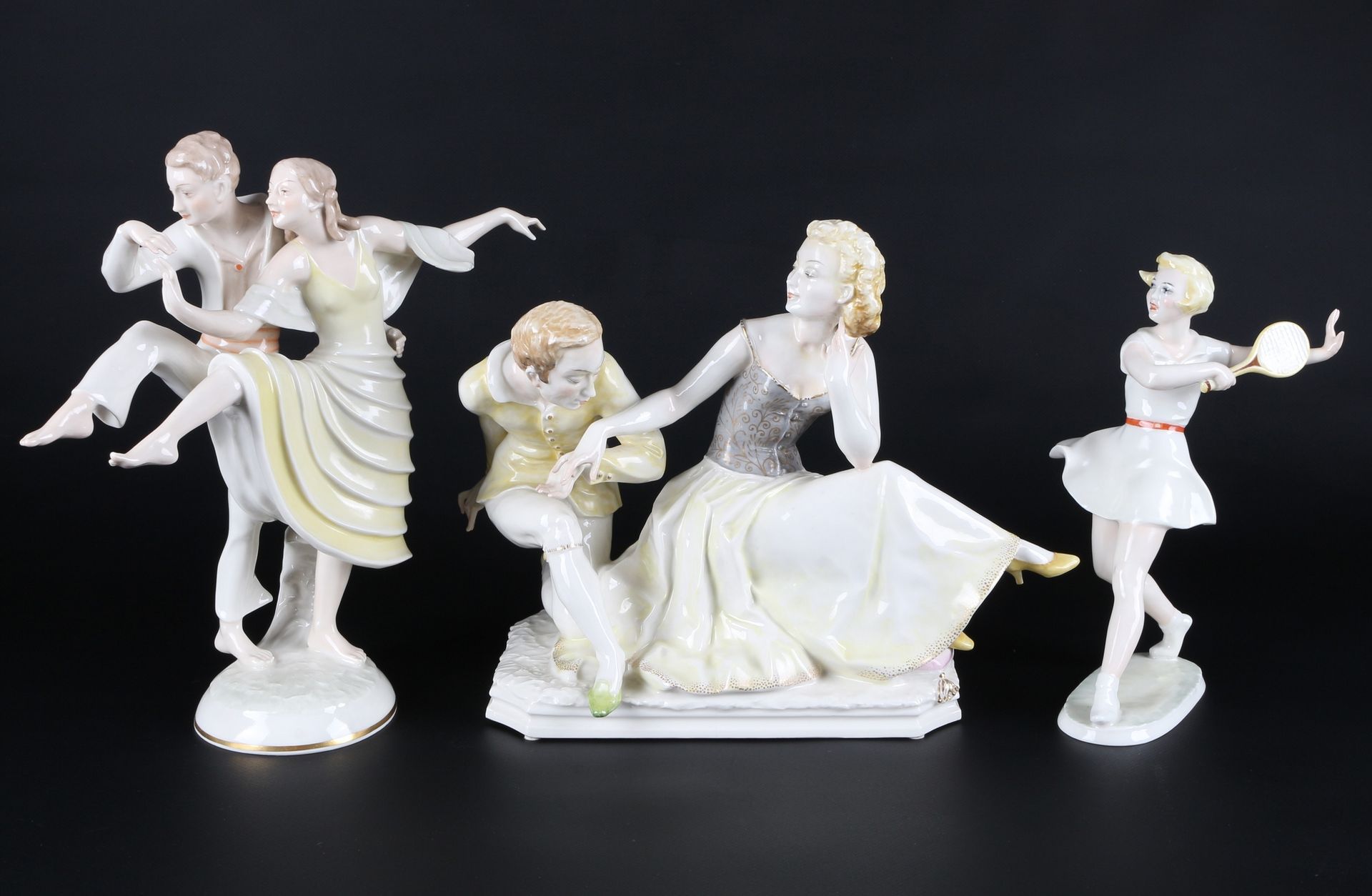 Hutschenreuther 3 große Porzellanfiguren, Carl Werner, porcelain figures, porcel&hellip;