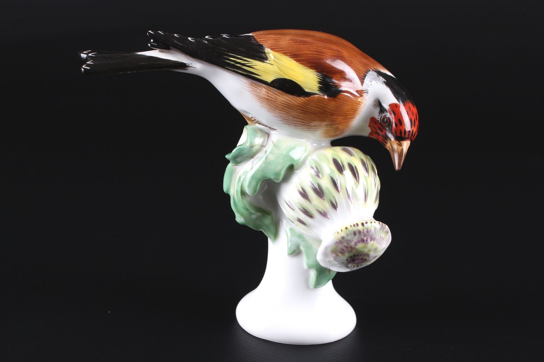 Meissen Distelfink / Stieglitz, porcelain bird goldfinch, Porcelaine, marque d'é&hellip;