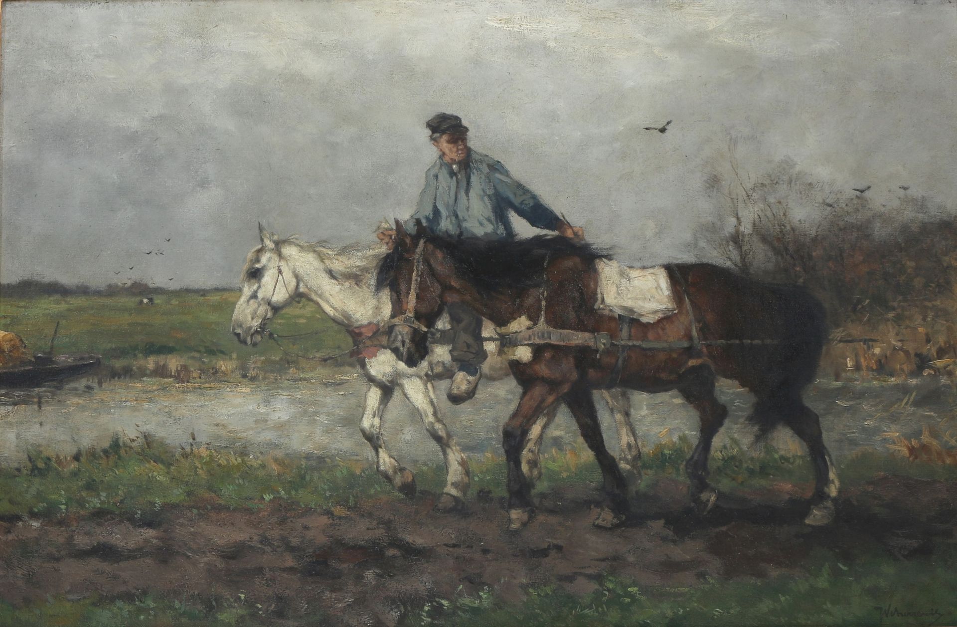 Johan Frederik Cornelius Scherrewitz (1868-1951) heimkehrender Farmer, peasant r&hellip;
