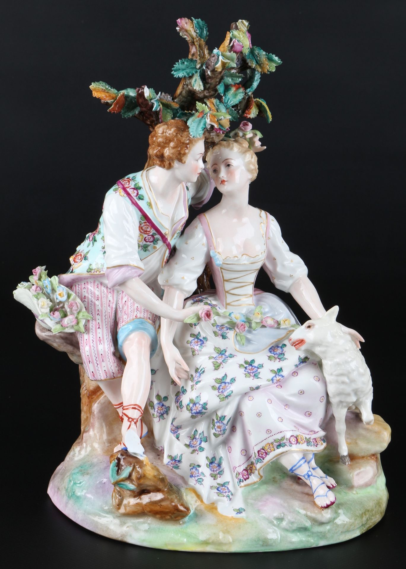 Meissen 18. Jahrhundert großes Schäferpaar, loving couple 18th century, Porcelan&hellip;