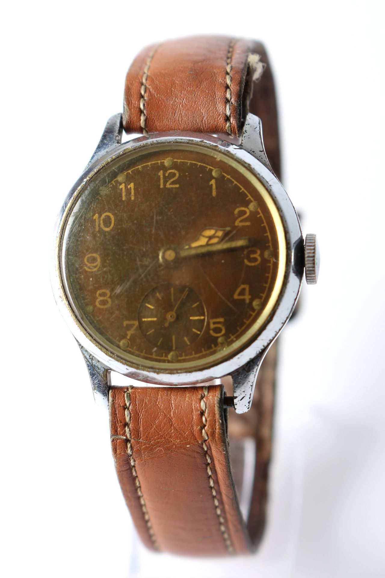 Fliegeruhr 2. Weltkrieg, aviator wristwatch WWII, HAU, boîtier en acier inoxydab&hellip;