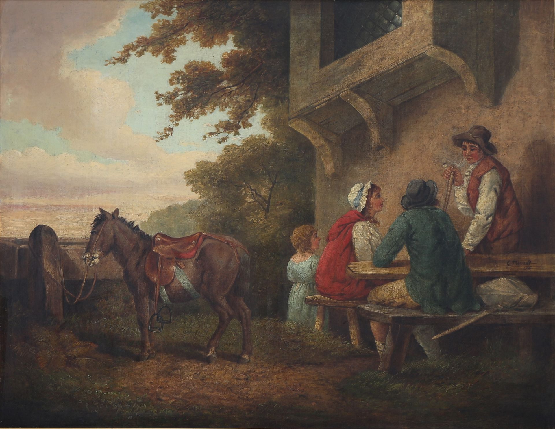 George Morland (1763-1804) Reisende bei der Rast 1795, peasant travellers restin&hellip;