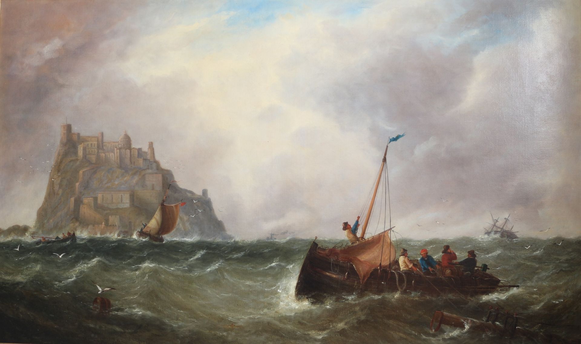 John Callow (1822-1878) Schiffbruch vor Inselfestung, shipwreck in front of isla&hellip;