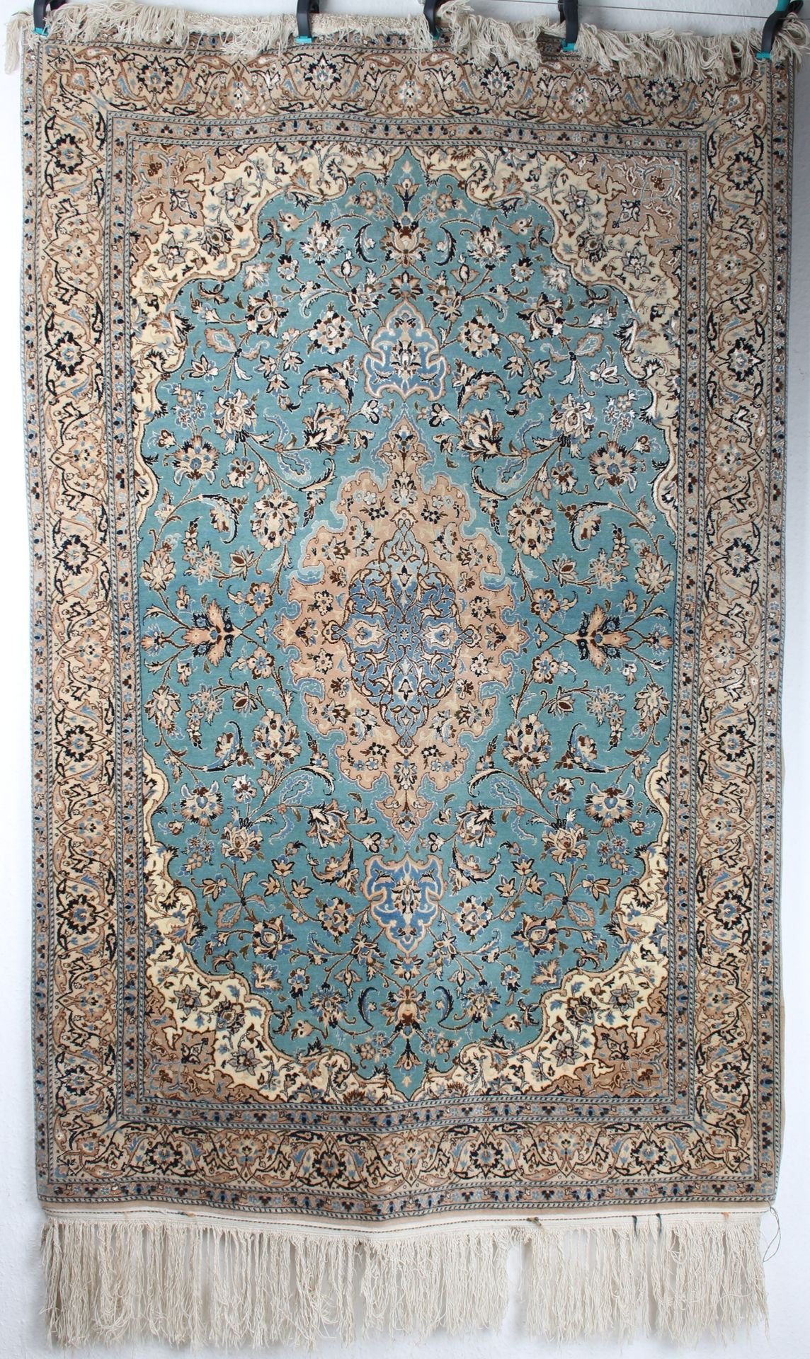 Nain Schischla Perserteppich, persian carpet, Laine avec soie sur une chaîne de &hellip;