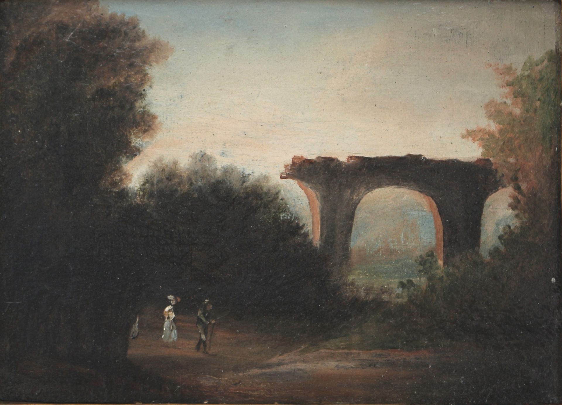 Altmeister Frankreich 18. Jahrhundert, Landschaft mit Ruine und Wanderern, frenc&hellip;